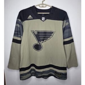 Adidas St Louis Blues NHL tab black camo Salute to Service jersey - 52 Large XL